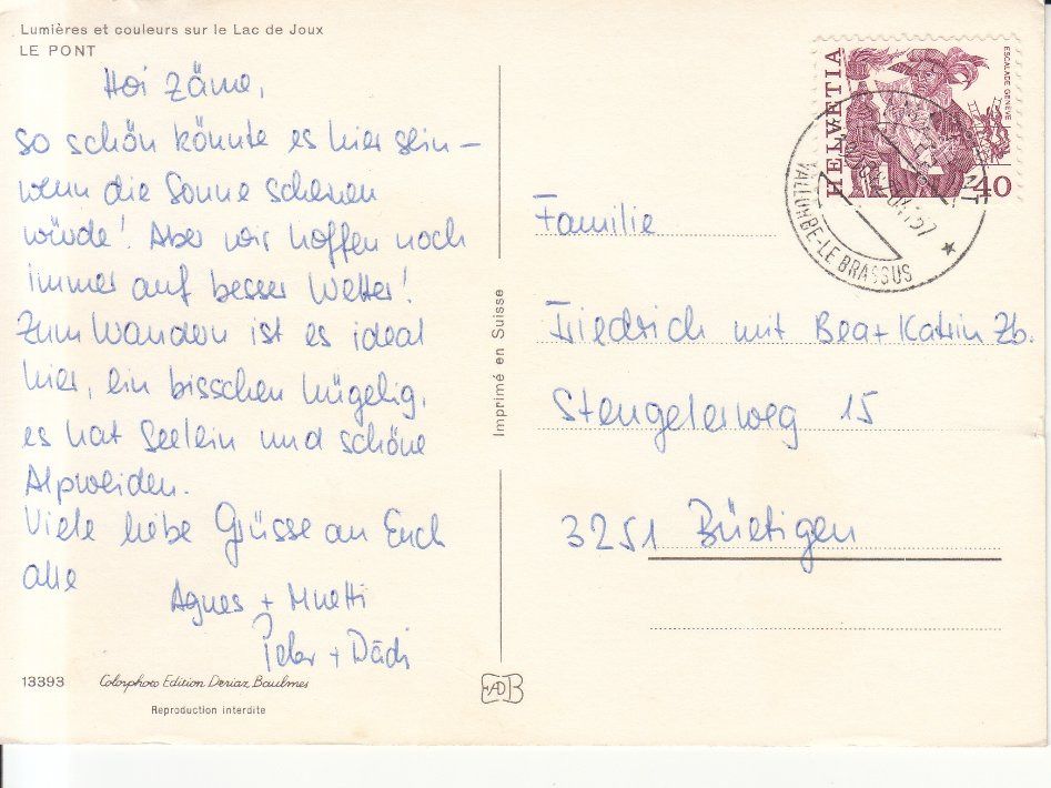 Cartoline postali: Le Pont 1982 – Usato da Bürglen TG venduto da StampGraf 1