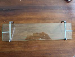 Glastablar mit Halterungen, Wandboard Bad, Vintage