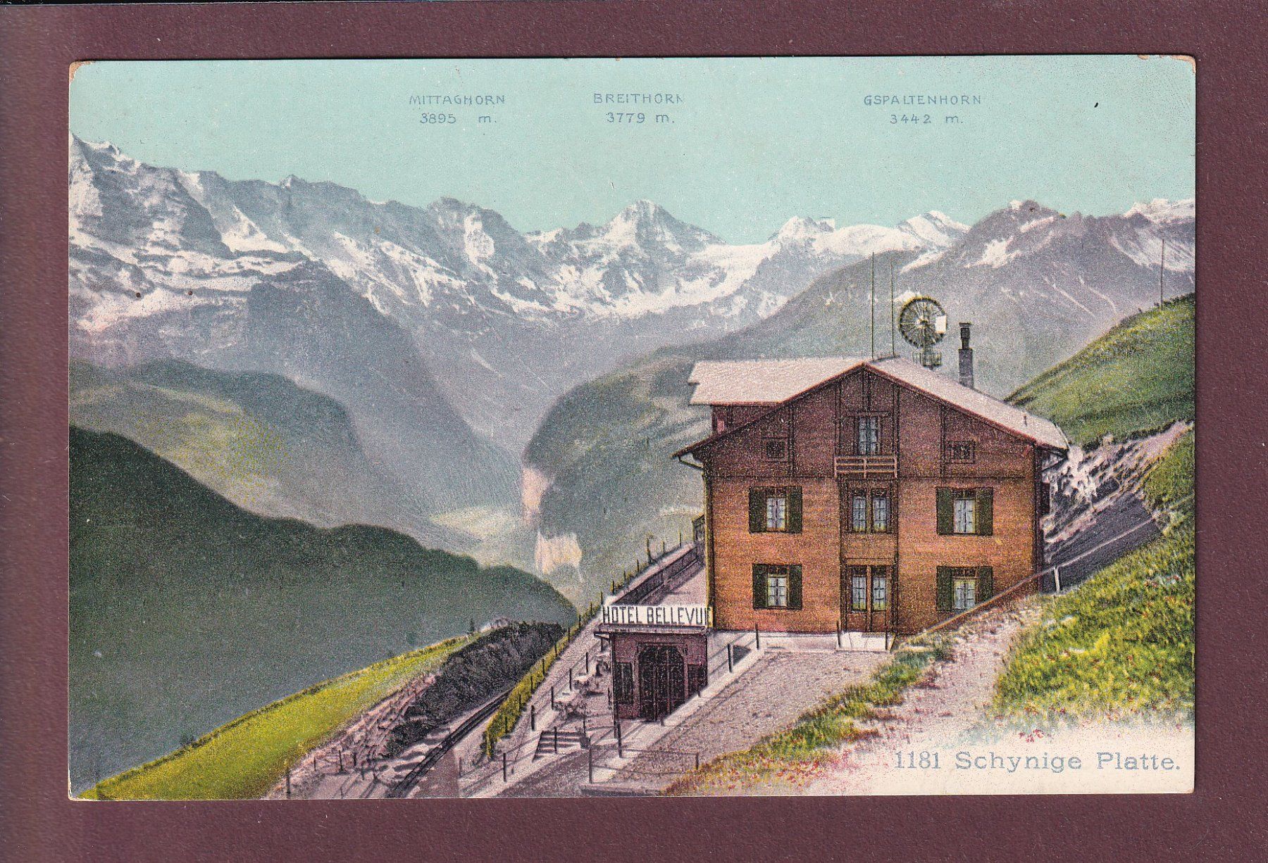 Ansichtskarten: SCHYNIGE PLATTE - Hotel Bellevue – Gebraucht aus Pully von nicecards