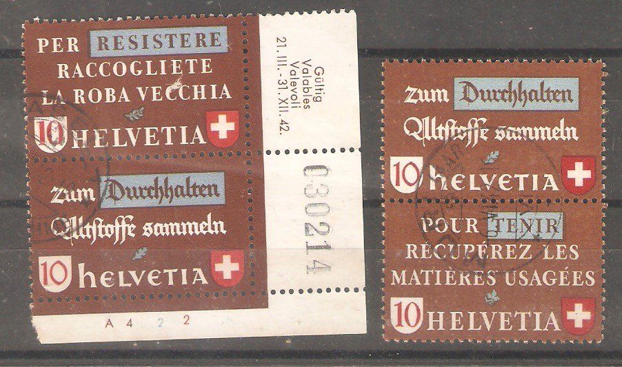 Alle Briefmarken: Z34a  Z34d – Gebraucht aus Lausanne von Whorvath