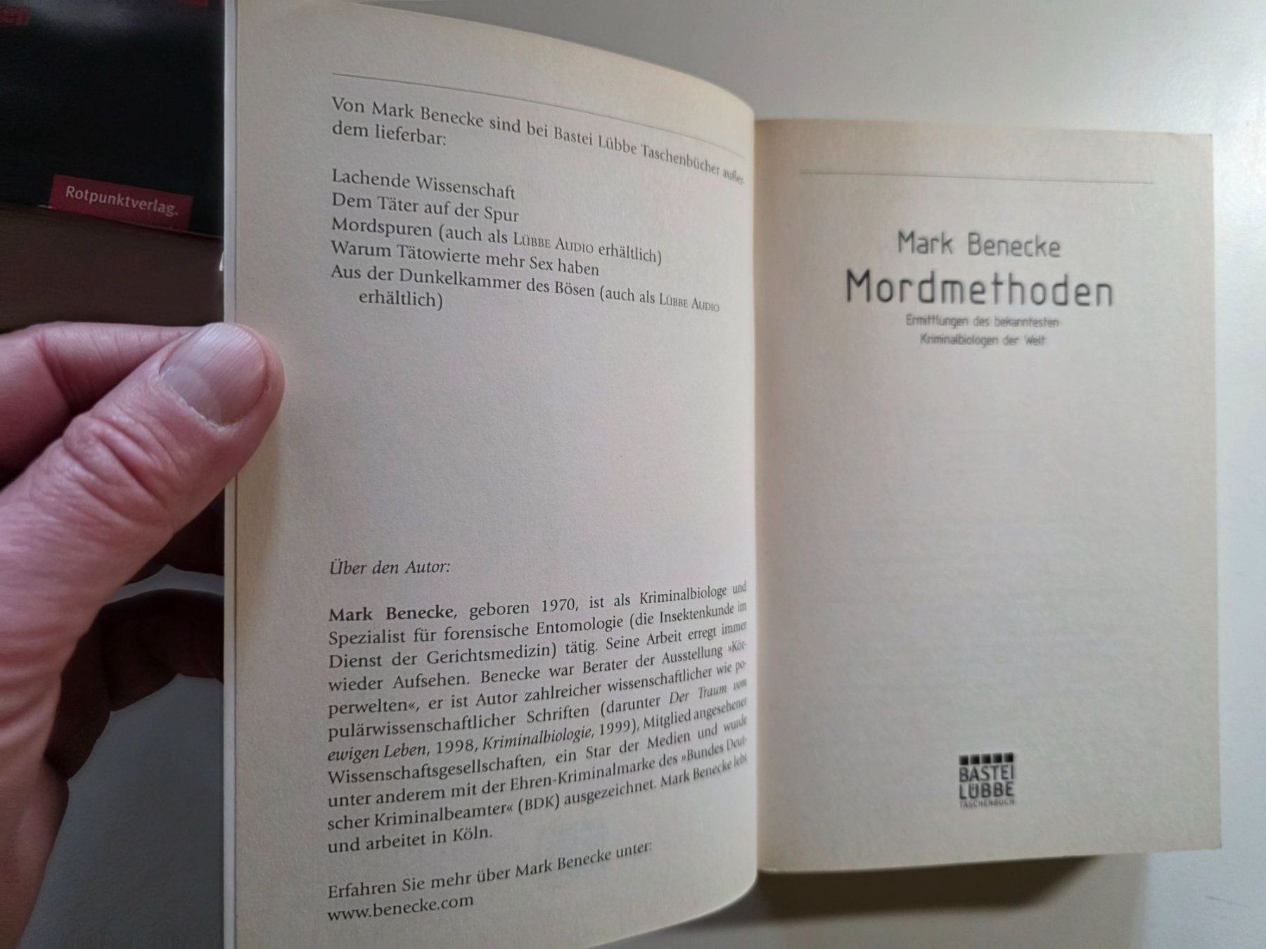 Libri: Mord Methoden - Mark Benecke - 2002 – Usato da Walterswil BE venduto da Lonitti 5