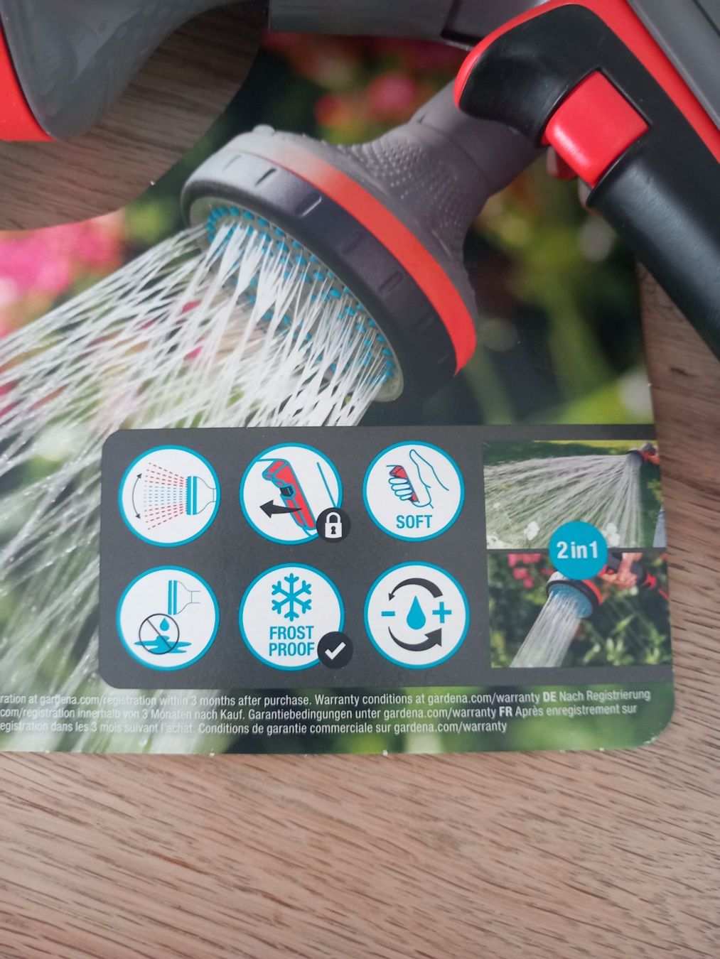 Gardena Tutti gli attrezzi: Gardena Comfoft Brause für Beete – Nuovo e nell'imballaggio originale da Thun venduto da Beas-Allerlei 1