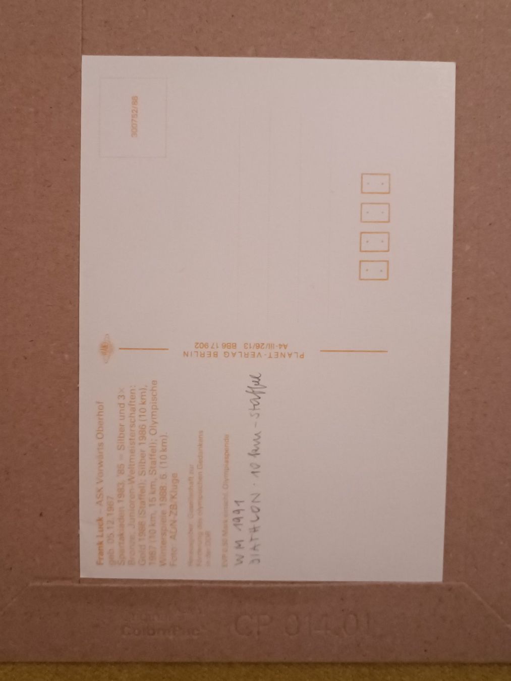Autogramme: Frank Luck- 2x Olympiasieger – Gebraucht aus Menziken von Autogramme 1