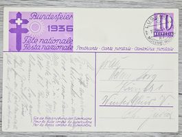 CL16 Carte Postale + Timbre Suisse 1936