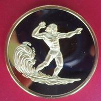 Auszeichnung Medaille für SURFER - goldfarben - PP - 50 mm