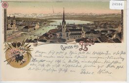 Gruss aus Zürich - Litho 1899