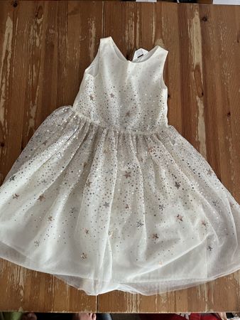 Festkleid H&M weiss Sterne Pailletten Grösse 134 neuwertig