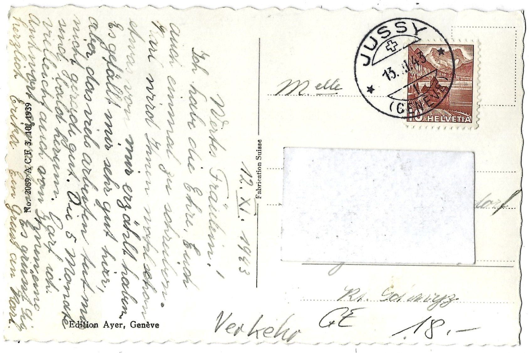 Cartoline postali: 102  Jussy   (animé, 2 Oldtimer) – Usato da Bütschwil venduto da Jackson1A 1