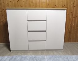 Sideboard / Kommode weiss mit Holzplatte