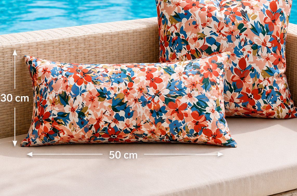 Cuscini: Kissenhüllen Outdoor 2er-Set 30x50cm – Nuovo e nell'imballaggio originale da Adlikon b.Regensdorf venduto da MK-VORHANGSERVICE 2