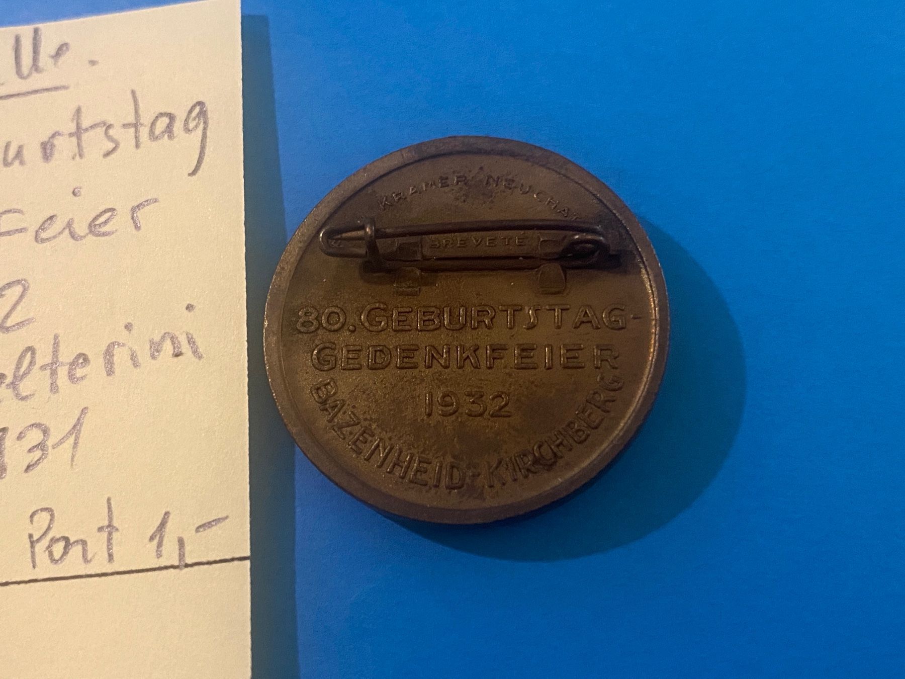 Medaglie: 80. GEBURTSTAG GEDENKFEIER 1932 – Usato da genève venduto da GEnumist 2