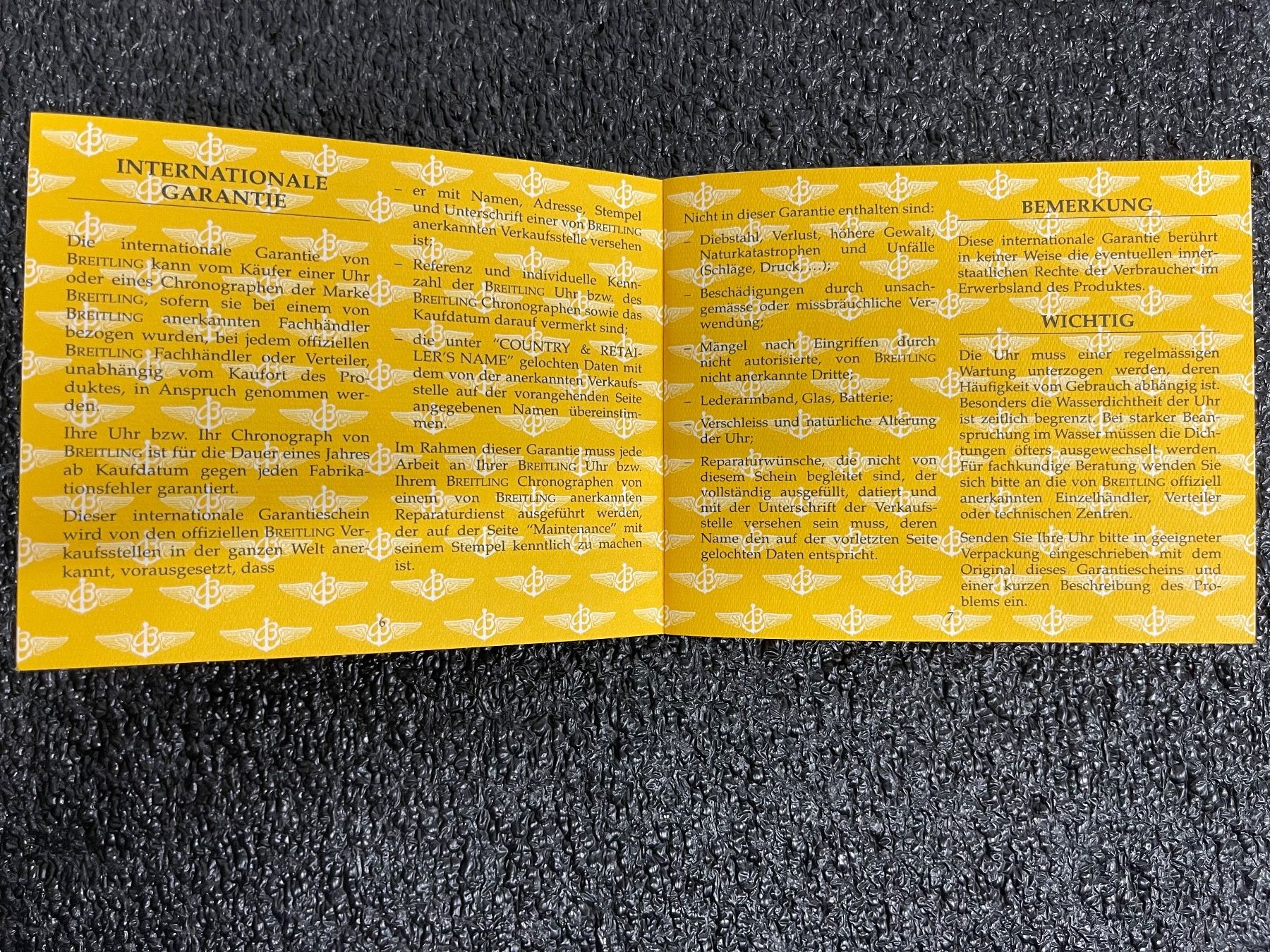 Breitling Orologi: Breitling Navitimer Warranty Manual aus 1997 – Usato da Rüti ZH venduto da Oldexplorer 2