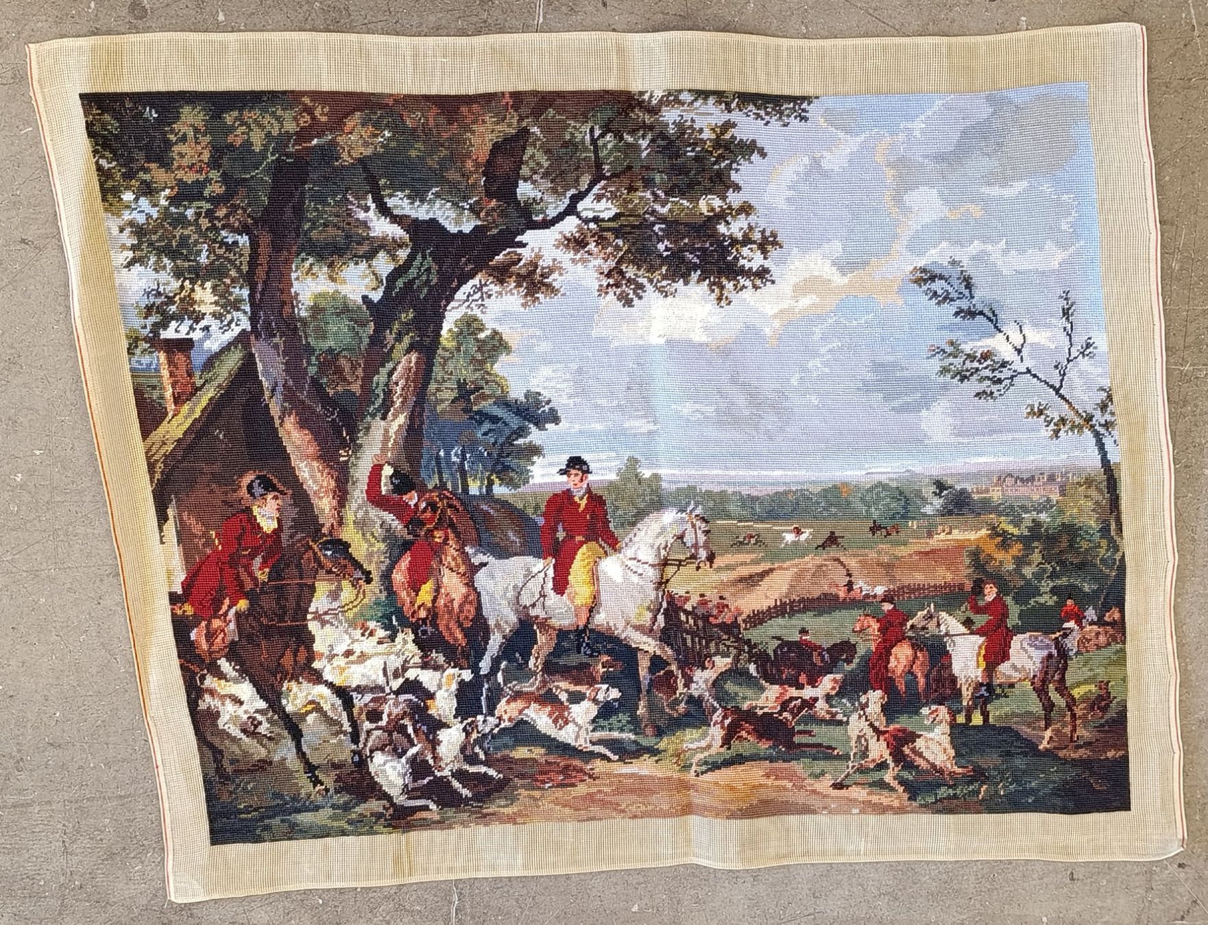Teppiche: Wandteppich Gobelin "Jagdausflug" Handarbeit – Gebraucht aus Herisau von Tosam_WinWin