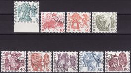 Satz SBK-Nr. 594-602 (Volksbräuche 1977) gestempelt