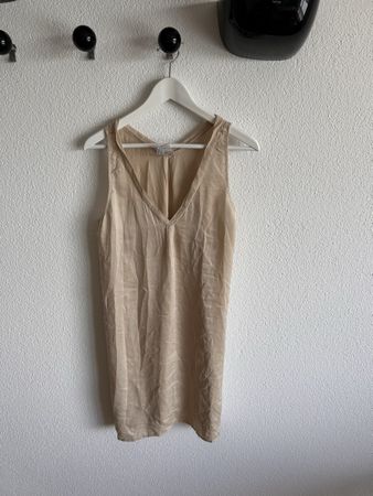 SACK’S 100% Silk Kleid Beige Nude Gr. 2 / S Seide Vintage