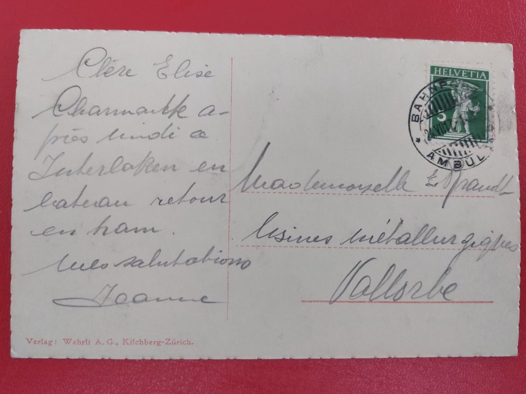 Ansichtskarten: Interlaken und die Jungfrau // Stempel Bahnpost // – Gebraucht aus St-Légier-Chiésaz von Theo006 1