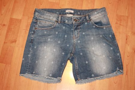 blaue  Damen Jeans Shorts mit Punkten 40