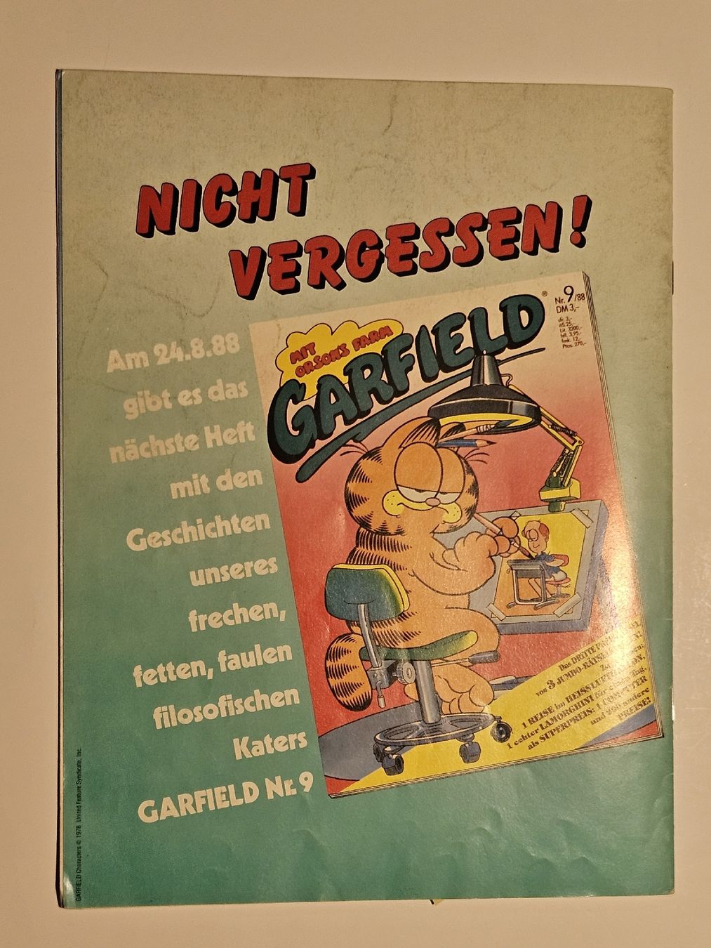 Fumetti: Garfield Comic-Heft Nr. 8/88, #WT18 – Usato da Oberdorf BL venduto da BaldenEagle 4