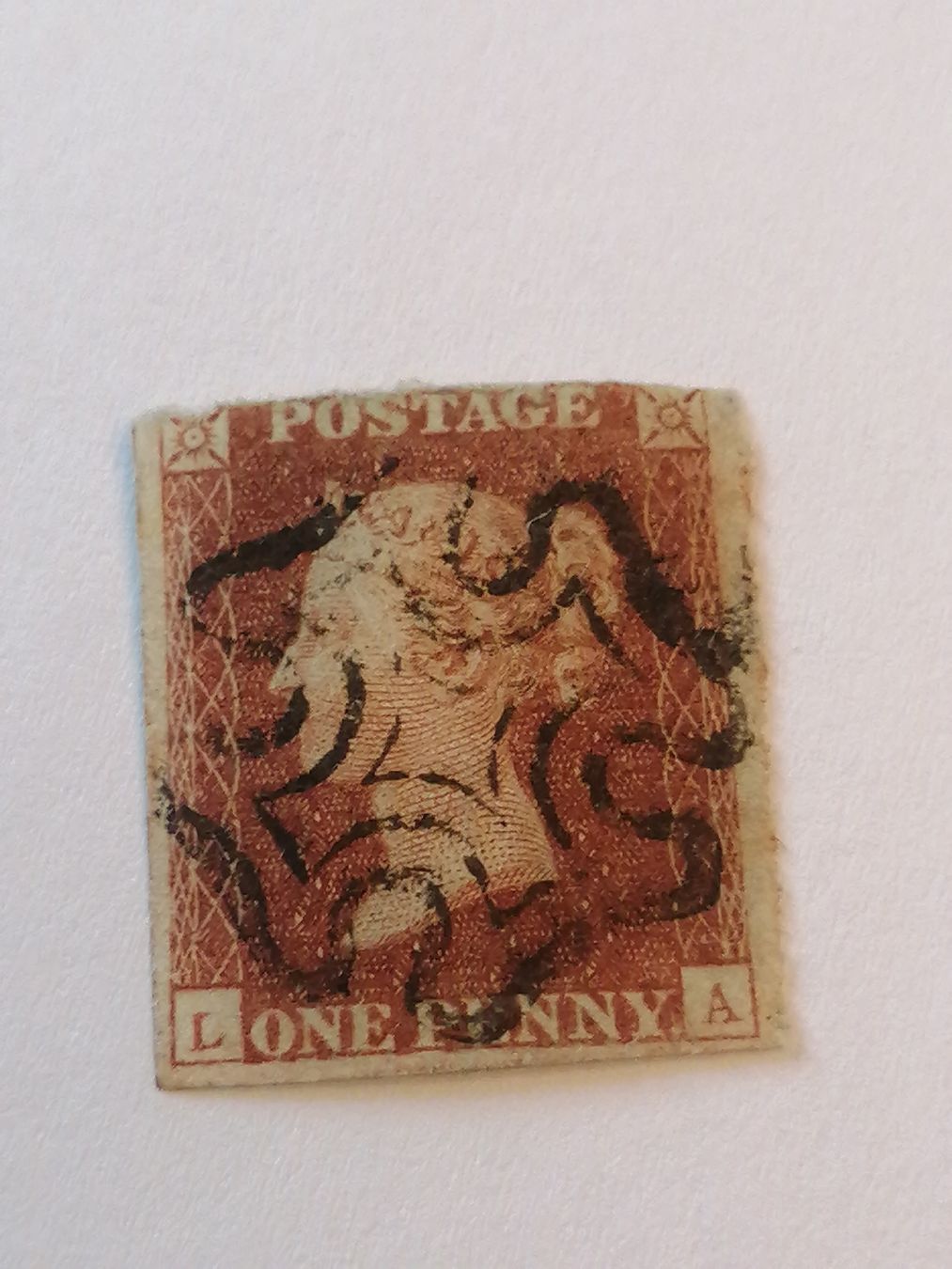 Alle Briefmarken: One Penny Red 1841  – Gebraucht aus Happerswil von tschergi
