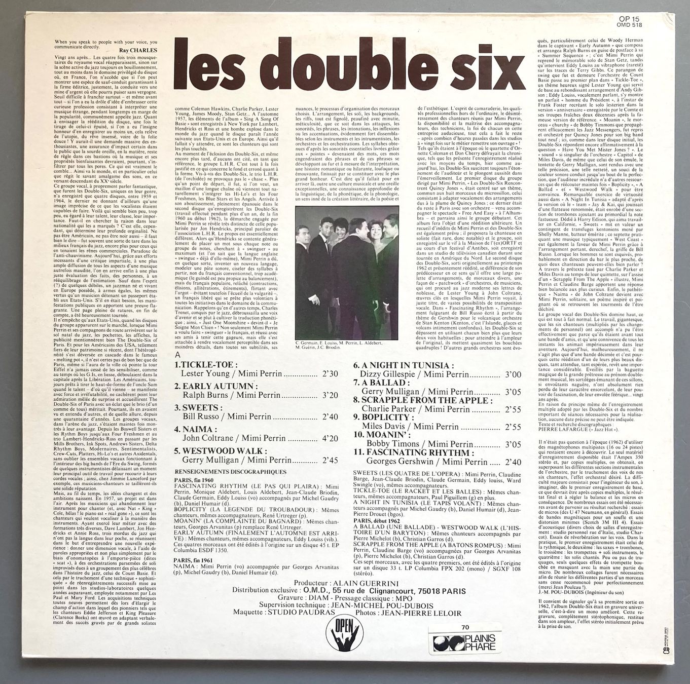 Schallplatten: LES DOUBLE SIX - LES DOUBLE SIX – Gebraucht aus Poliez-Pittet von Newtown-Records 1