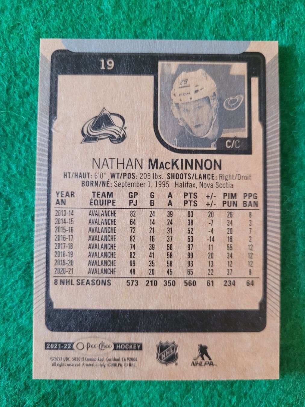 NHL Sammelbilder & Trading cards: Nathan MacKinnon - OPC 21/22 - Colorado Avalanche – Neu (gemäss Beschreibung) aus Bauma von Yotanke 2