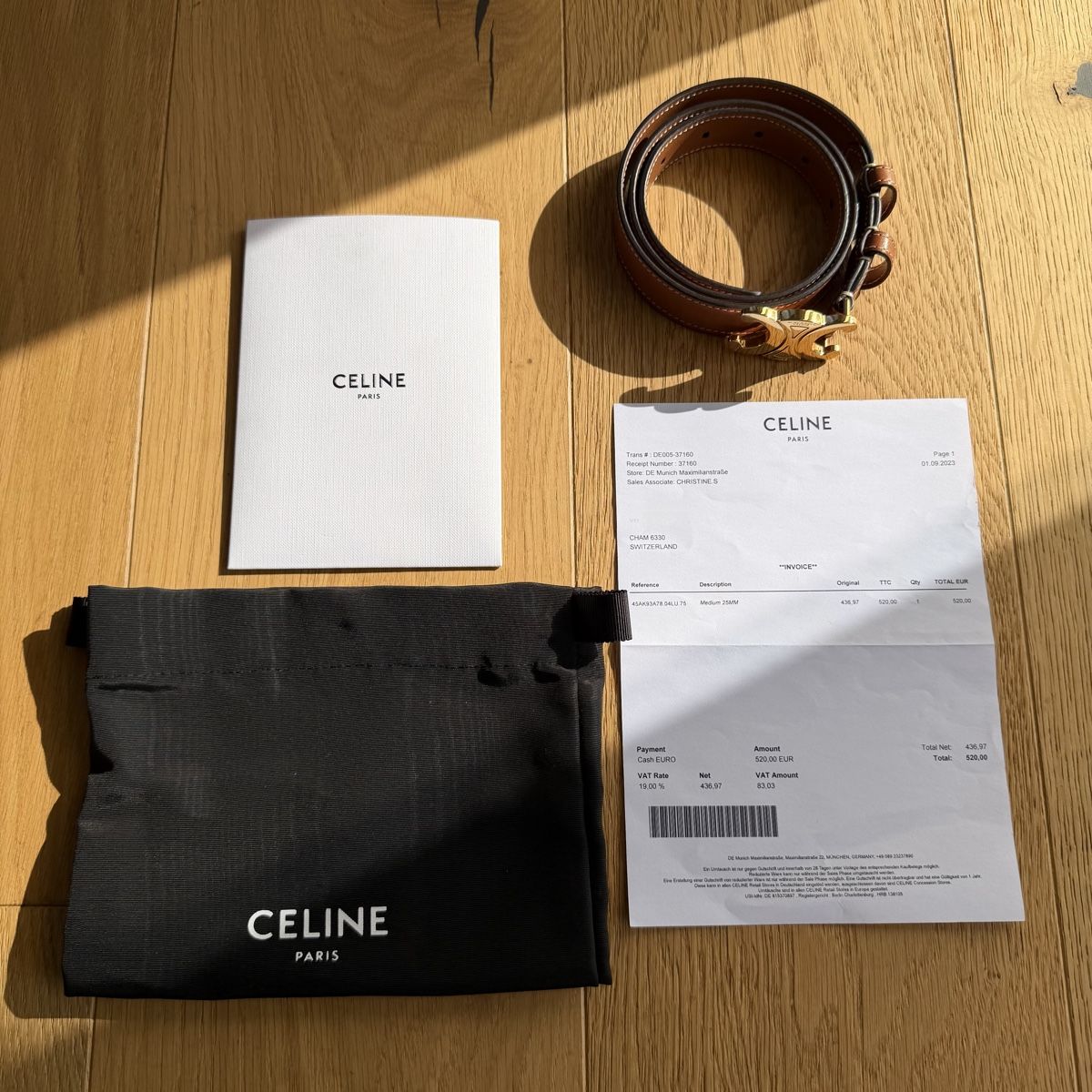 Cinture: CELINE Triomphe belt brown 75cm TOP! – Usato da Cham venduto da nad_z2js 2