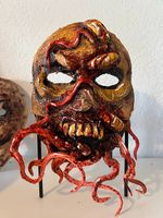 Horror Zombie Maske mit roten Tentakeln, Latex, neu