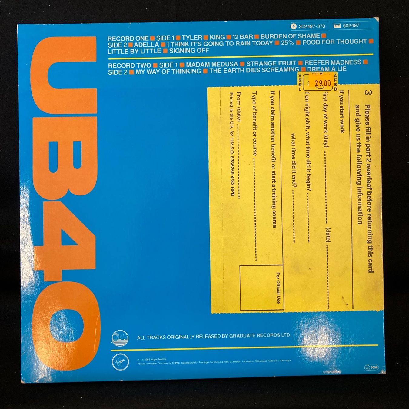 Vinyles: UB40 / File – D'occasion à St.Gallen par Out-take 1
