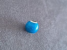 Silber Charm Kugel blau +Garantie