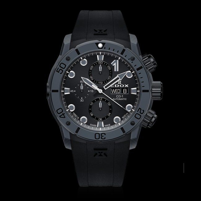 Edox Uhren: Edox CO-1 Carbon Chronograph Automatic (Fabrikneu) – Neu und originalverpackt aus Aeschi SO von Bluemail