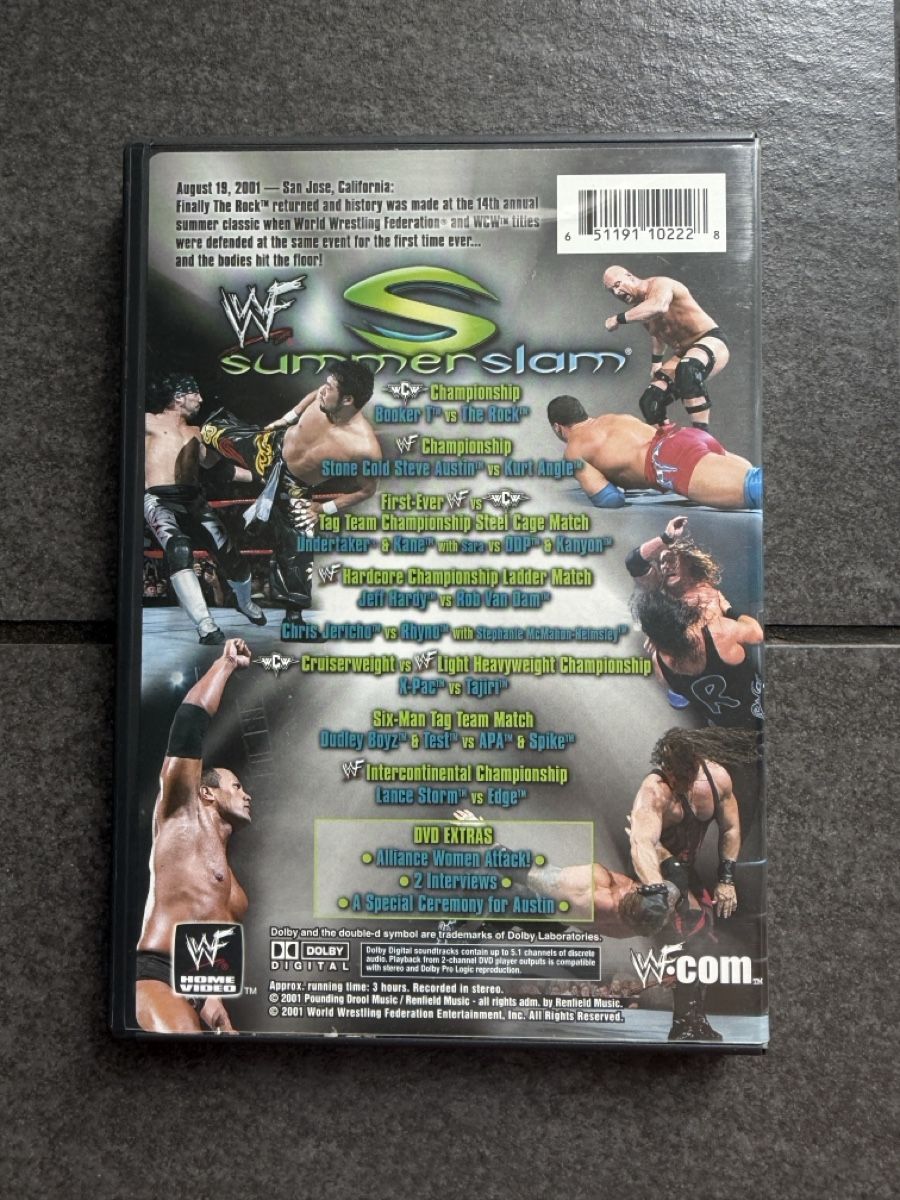 Tutti i DVDs: WWF/WWE SummerSlam 2001 DVD – Usato da Zürich venduto da cENS0R 1
