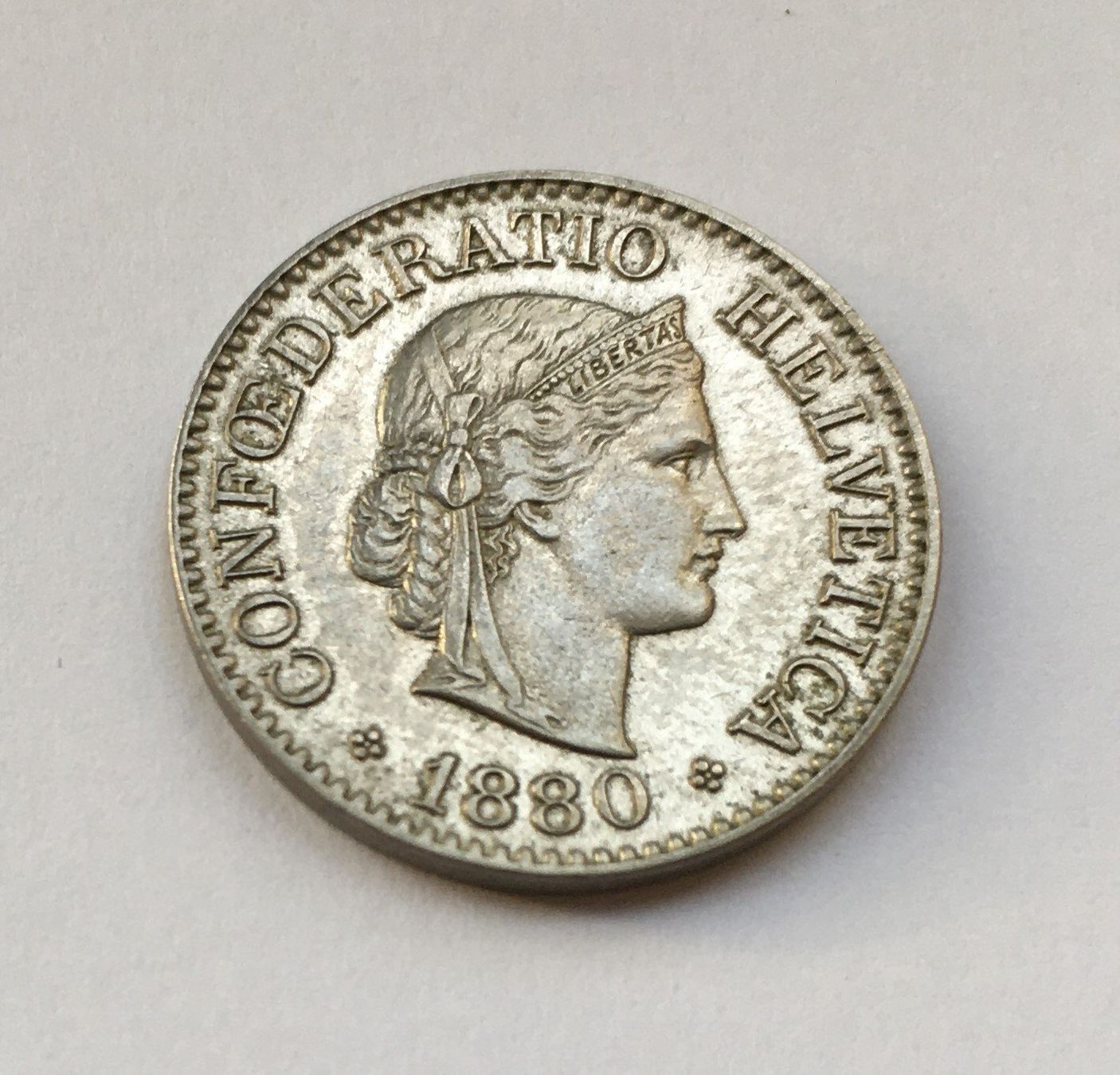 Tutti le monete: 1880 10 Rappen vz+ – Usato da Kirchberg SG venduto da Helveticus00
