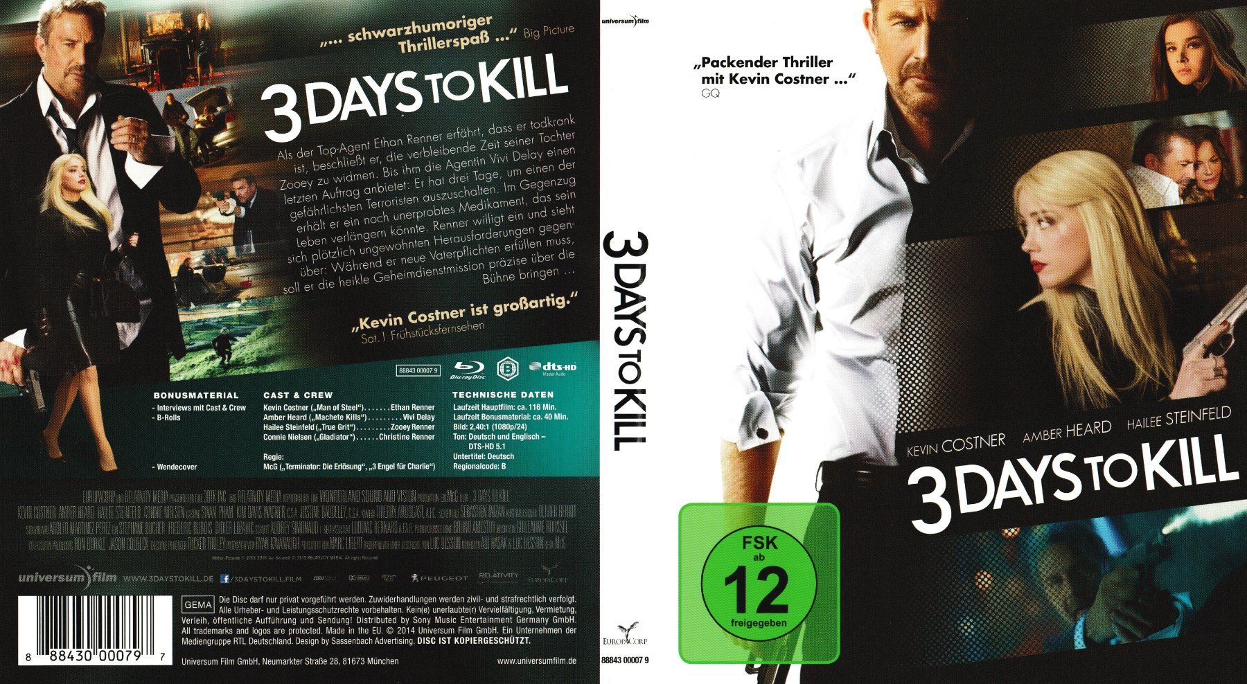 Alle DVDs: Blu-Ray - 3 Days to Kill – Gebraucht aus Langnau am Albis von MediaRescuerKeLoX