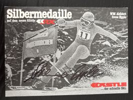 Autogrammkarte Irene Epple Ski Alpin Silbermedaille signiert