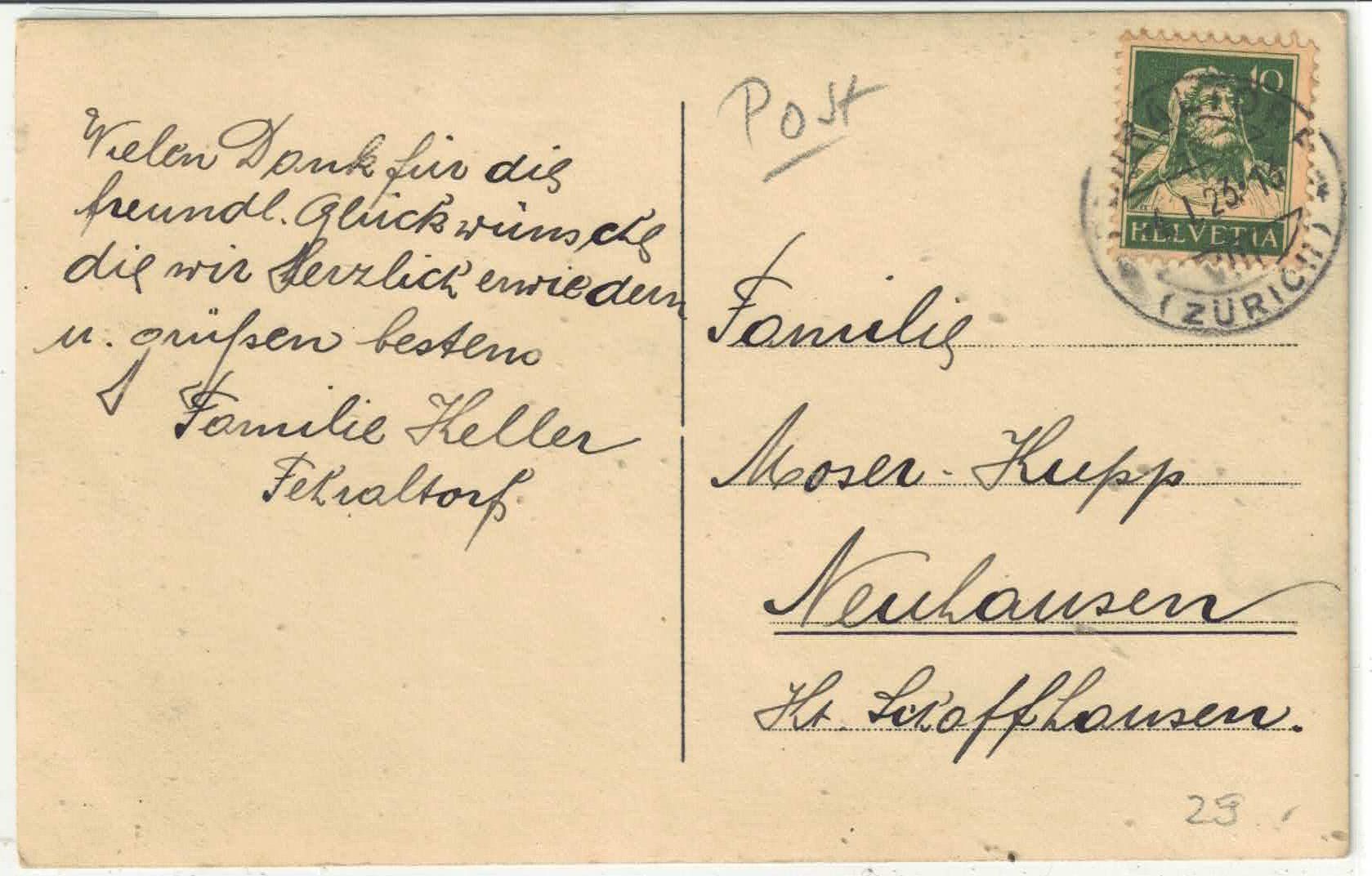 Ansichtskarten: Fehraltorf - Post & Telegraph – Gebraucht aus Ettingen von Kartenplanet 1