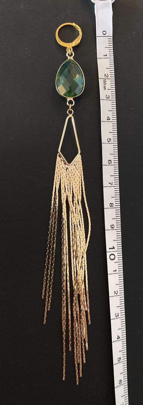 Orecchini pendenti & Orecchini a lobo: Trio de boucles cabochon en verre vert – Usato da Genève venduto da ct_fqr8 2