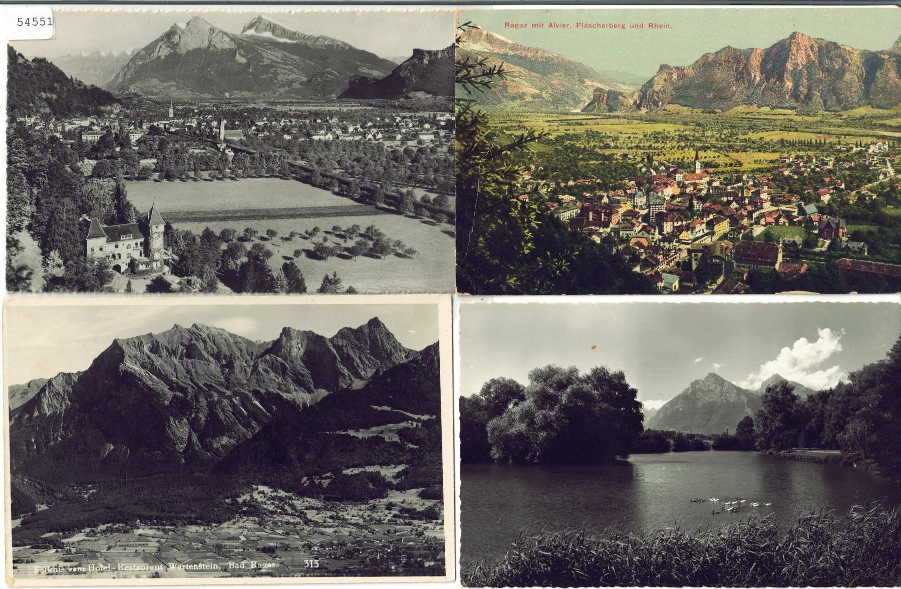 Cartoline postali: 4 AK - Bad Ragaz – Usato da Ettingen venduto da Kartenplanet