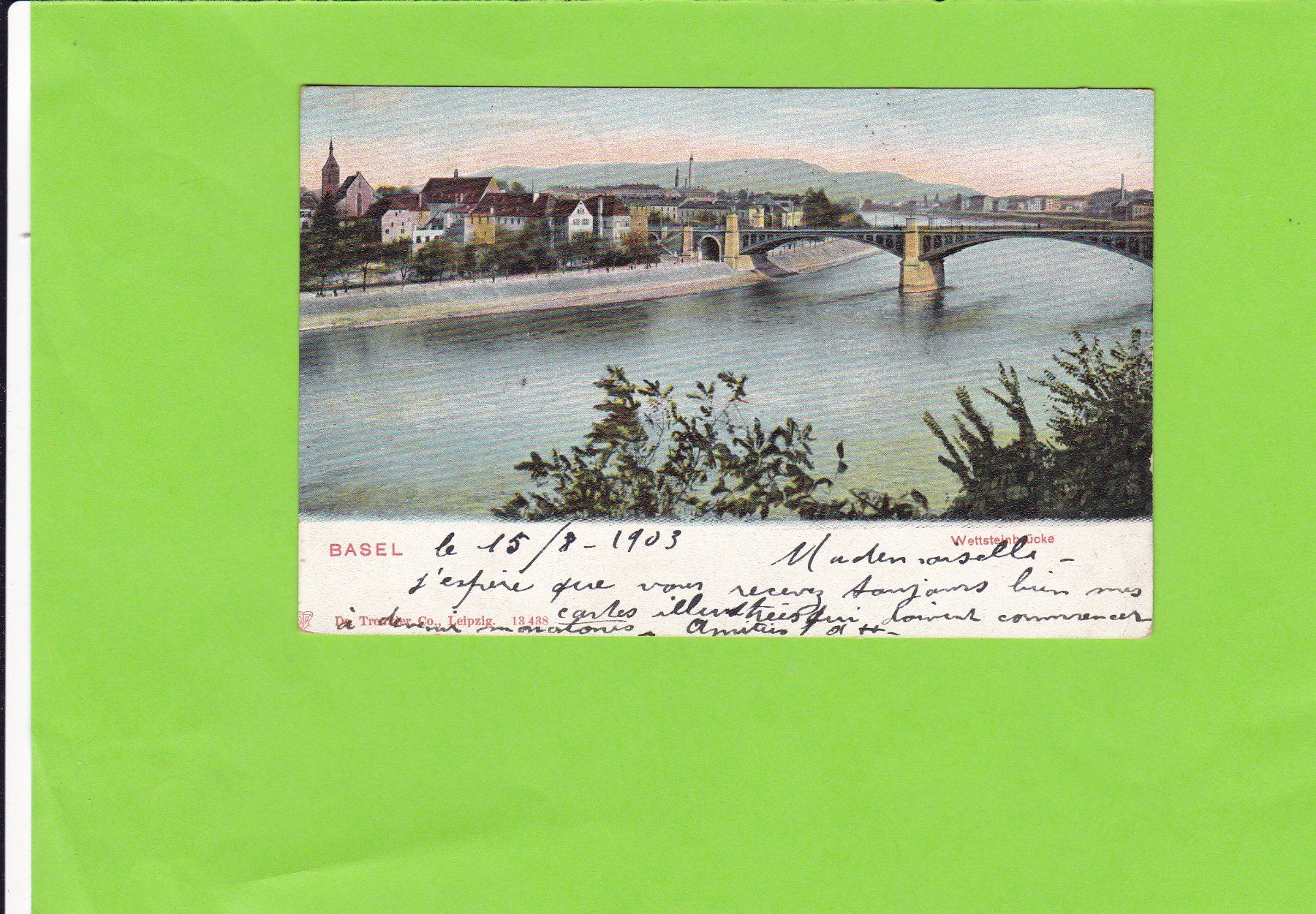 Cartoline postali: Basel-Wettsteinbrücke – Usato da St. Peterzell venduto da neckertal
