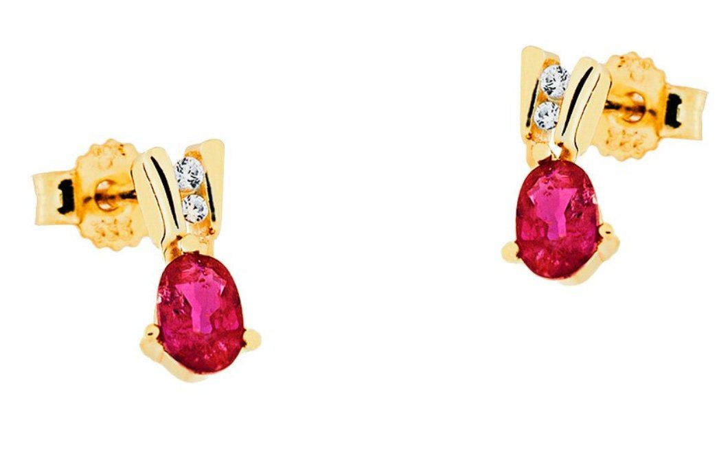 Boucles d'oreille: Gold 333 Ohrschmuck Farbstein Edelstein Rubin – Neuf avec emballage d'origine à Hemmental par Goldwelt2