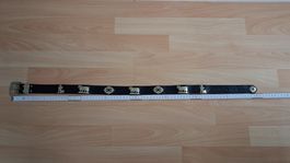 Chüeligurt, Ledergürtel mit Appenzeller Motiven in Silber
