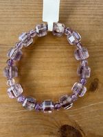 Amethyst Armband Würfel facettiert, Stretch-Edelsteinarmband