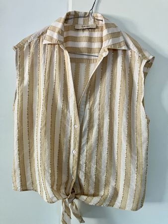 Camicetta a righe beige con paillettes GAUDI tg 42
