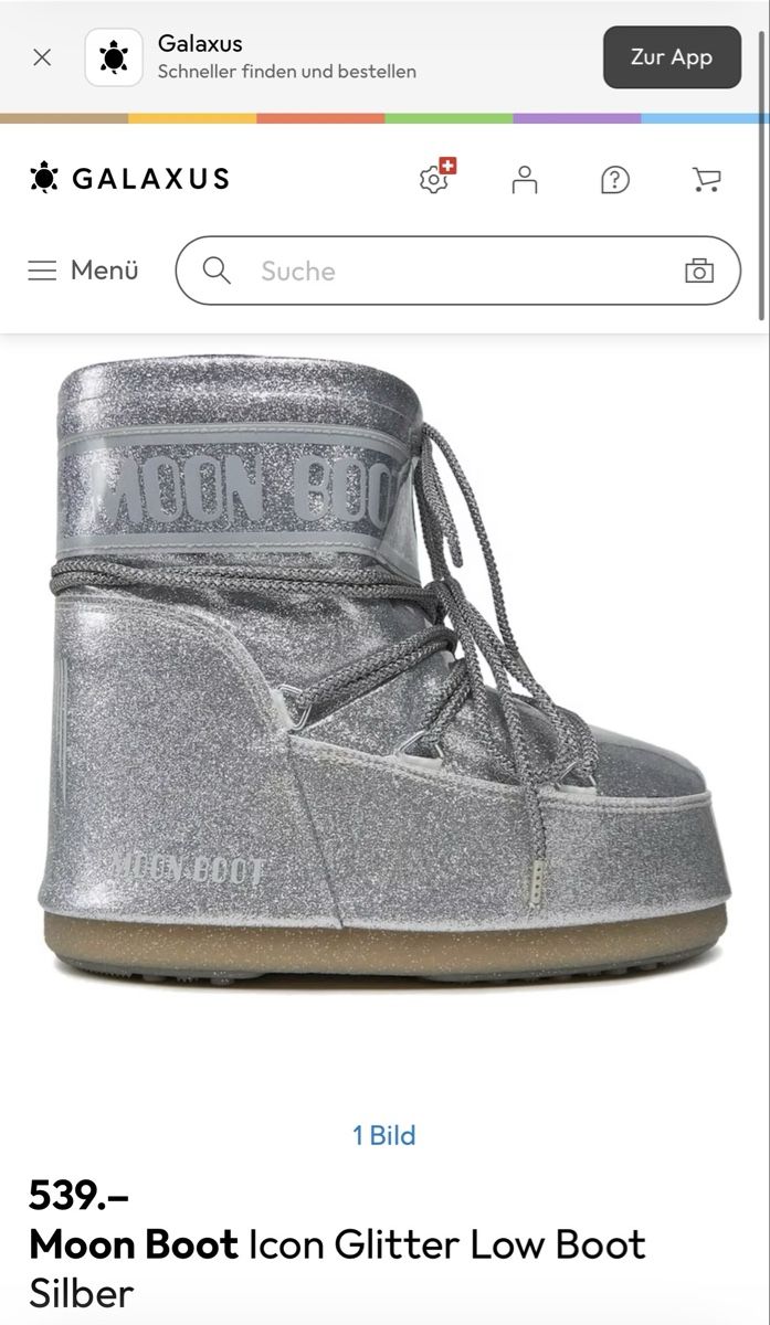 Moon Boot Herrenschuhe: Moonboot Icon Low Glitter Silver 42/44 – Neu (gemäss Beschreibung) aus Basel von Campanelle 2