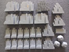 Briques LEGO rochers gris /Dark grey - lot pièces bon état