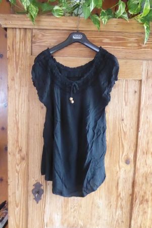 schwarze Sommer Bluse Gr M