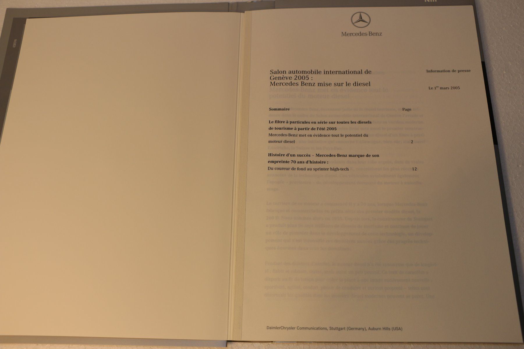 Mercedes-Benz Documenti: Pressemappe Mercedes Benz Class C 320 CDI – Nuovo e nell'imballaggio originale da Corminboeuf venduto da corbay 3