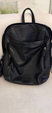 Lederrucksack Schwarz 