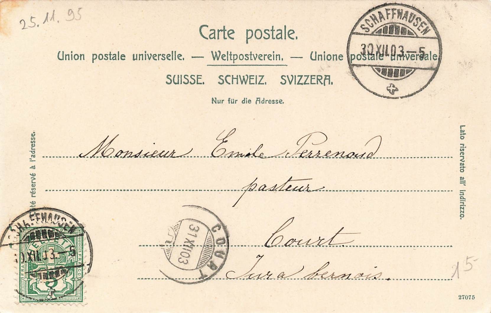 Cartoline postali: Schaffhausen – Usato da Biasca venduto da Blenio71 1