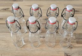 Set 6 Mini-Glasflaschen 2dl Bügelverschluss, ideal für Sirup