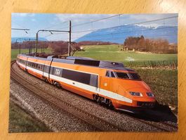 Postkarte SNCF TGV Triebzug 23050 orange